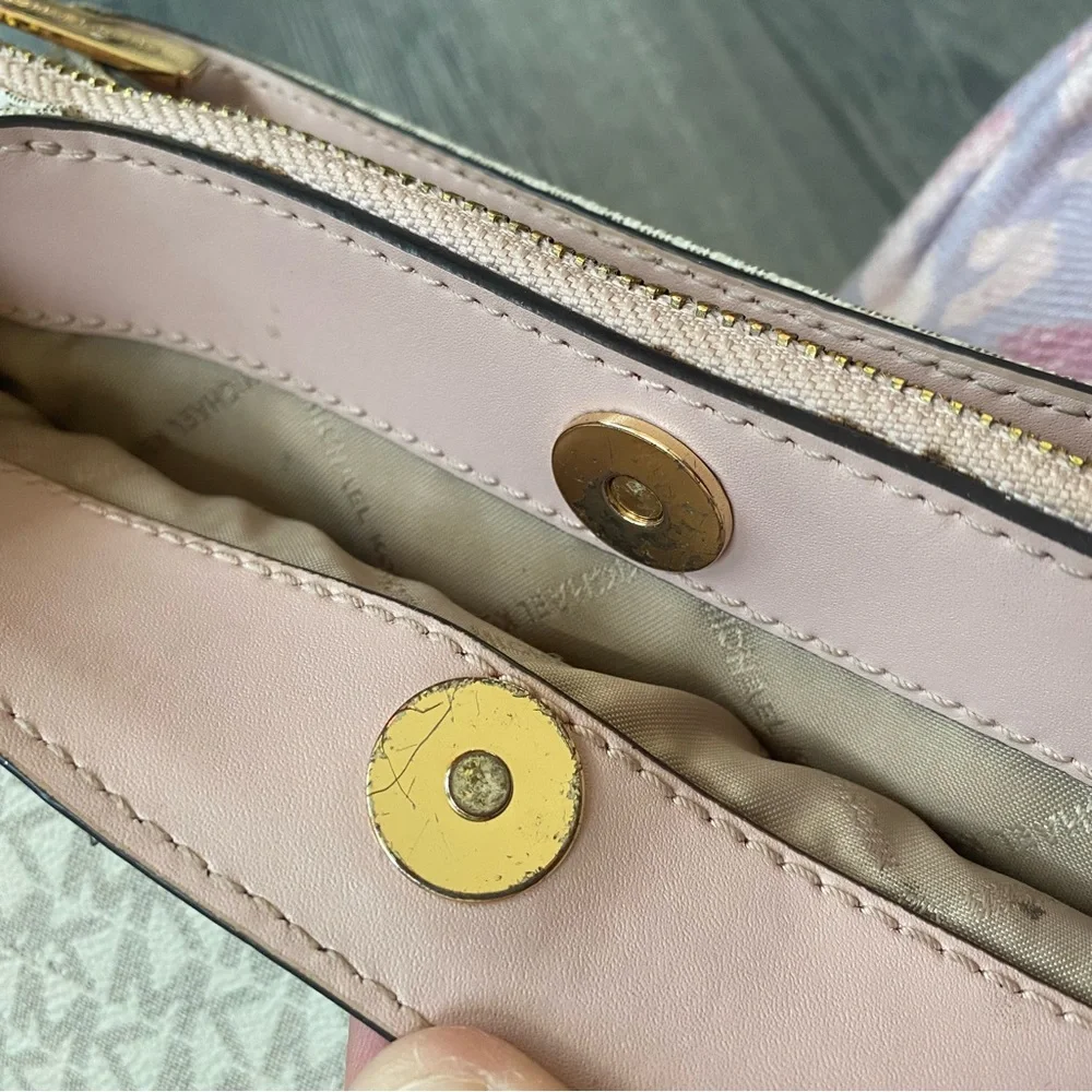 Michael Kors Pink and Cream Crossbody Bag